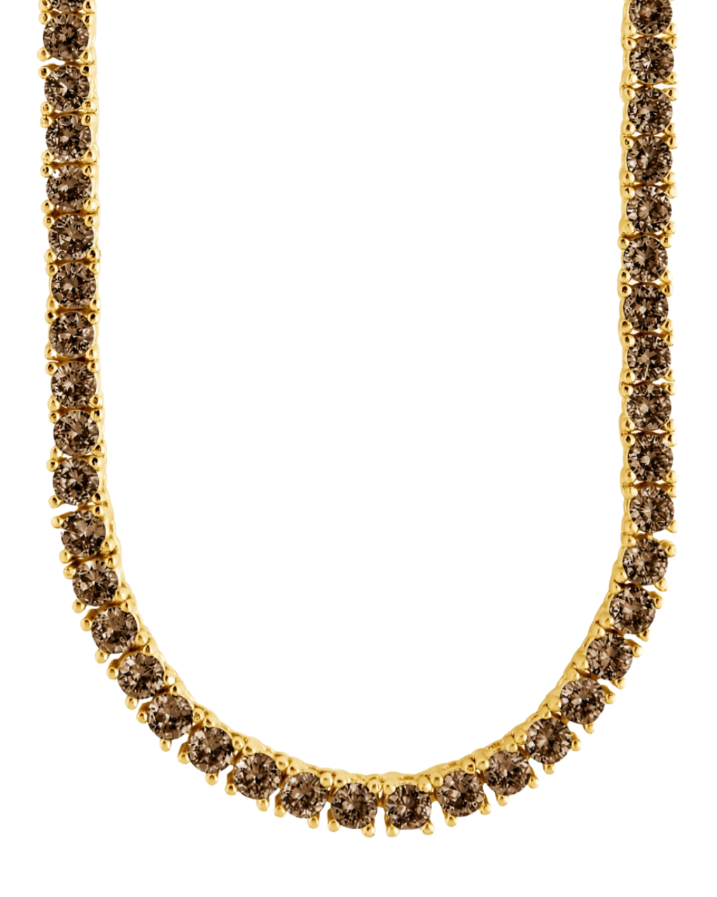 Cecil Chocolate CZ Tennis Necklace