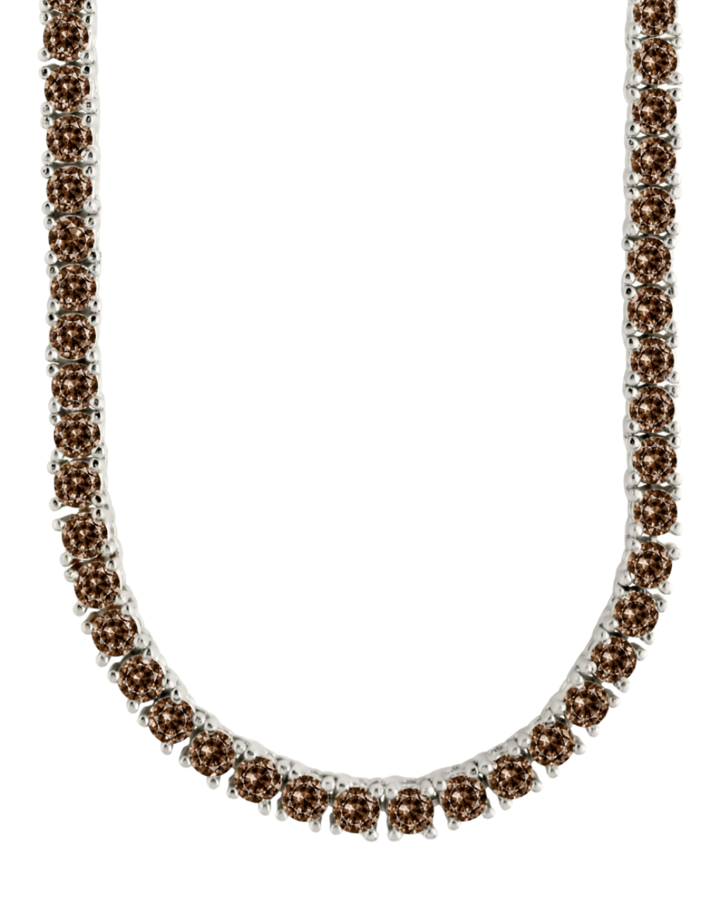 Cecil Chocolate CZ Tennis Necklace