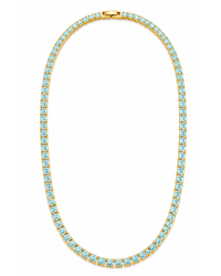 Cecil Aquamarine CZ Tennis Necklace