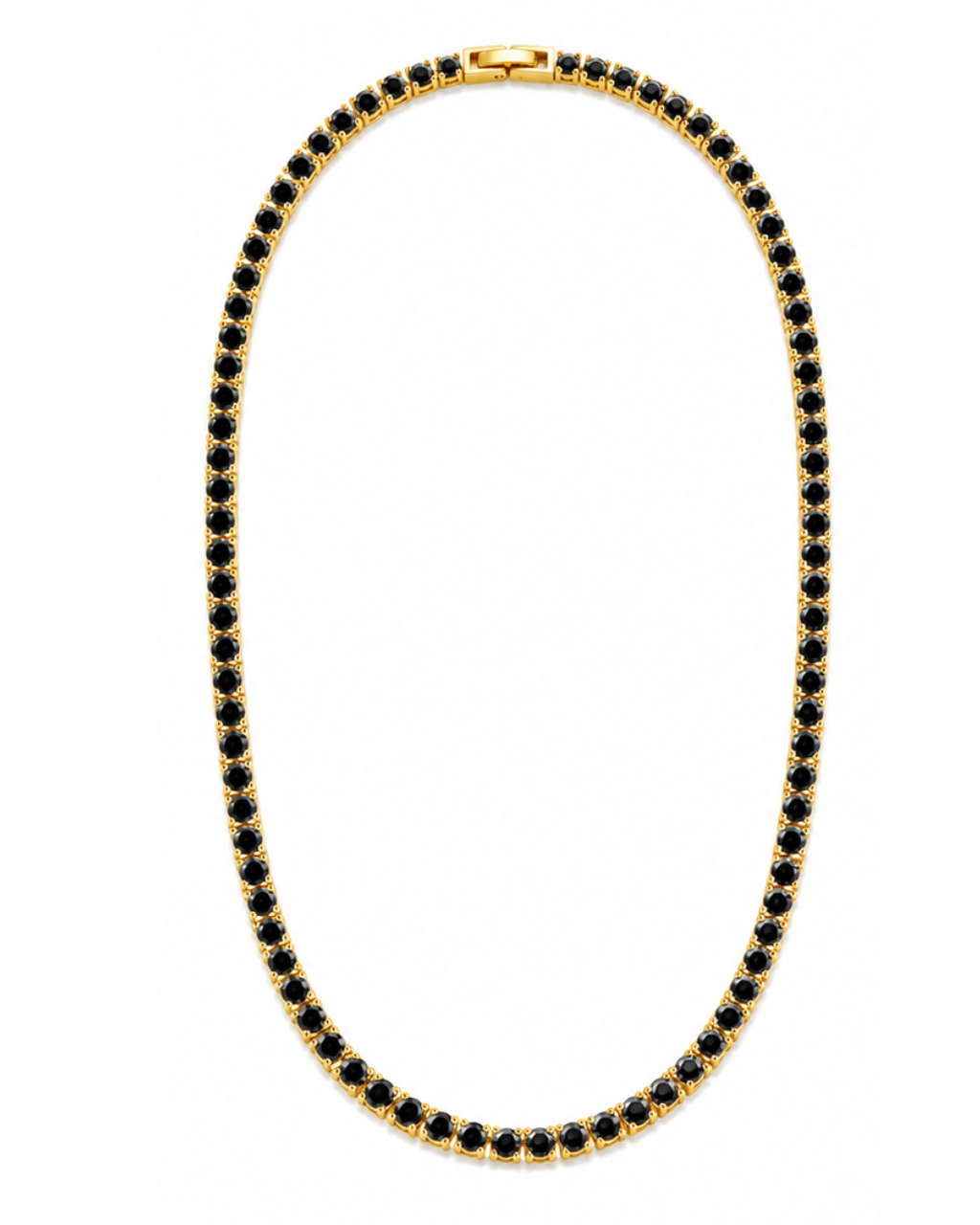 Cecil Black CZ Tennis Necklace