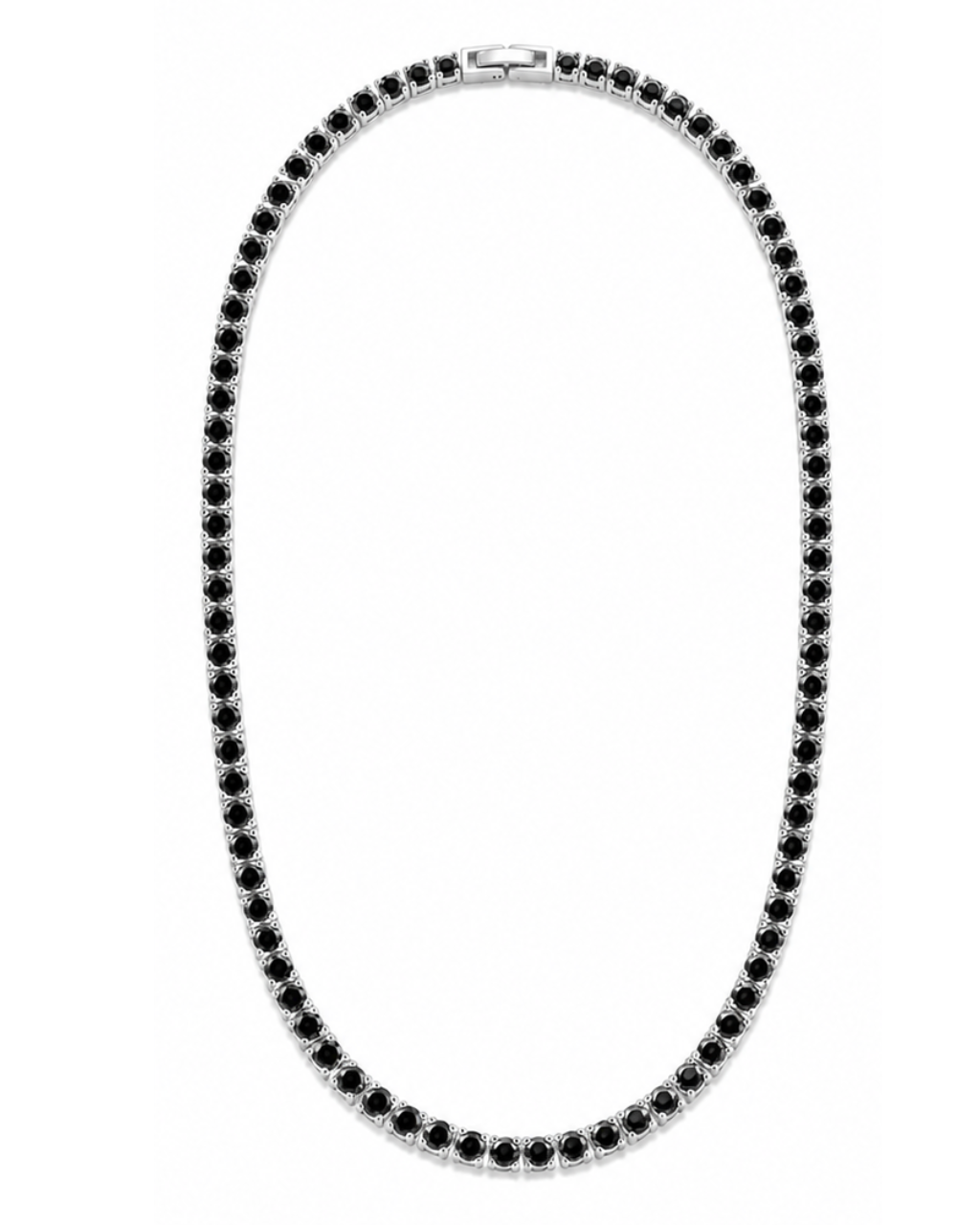 Cecil Black CZ Tennis Necklace