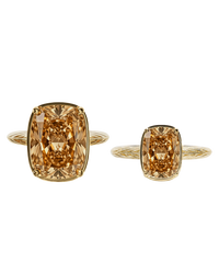 Sterling Silver Champagne Elongated Cushion Ring - Original & Mini Bundle