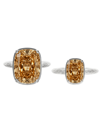 Sterling Silver Champagne Elongated Cushion Ring - Original & Mini Bundle
