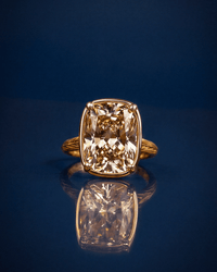 Sterling Silver Elongated Cushion Champagne CZ Cocktail Ring - Sterling Forever