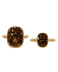 Sterling Silver Chocolate Elongated Cushion Ring - Original & Mini Bundle