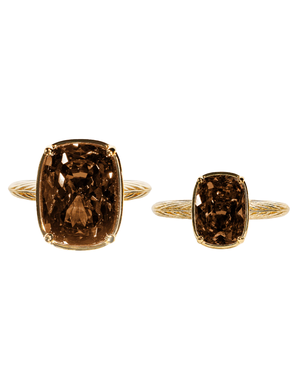 Sterling Silver Chocolate Elongated Cushion Ring - Original & Mini Bundle