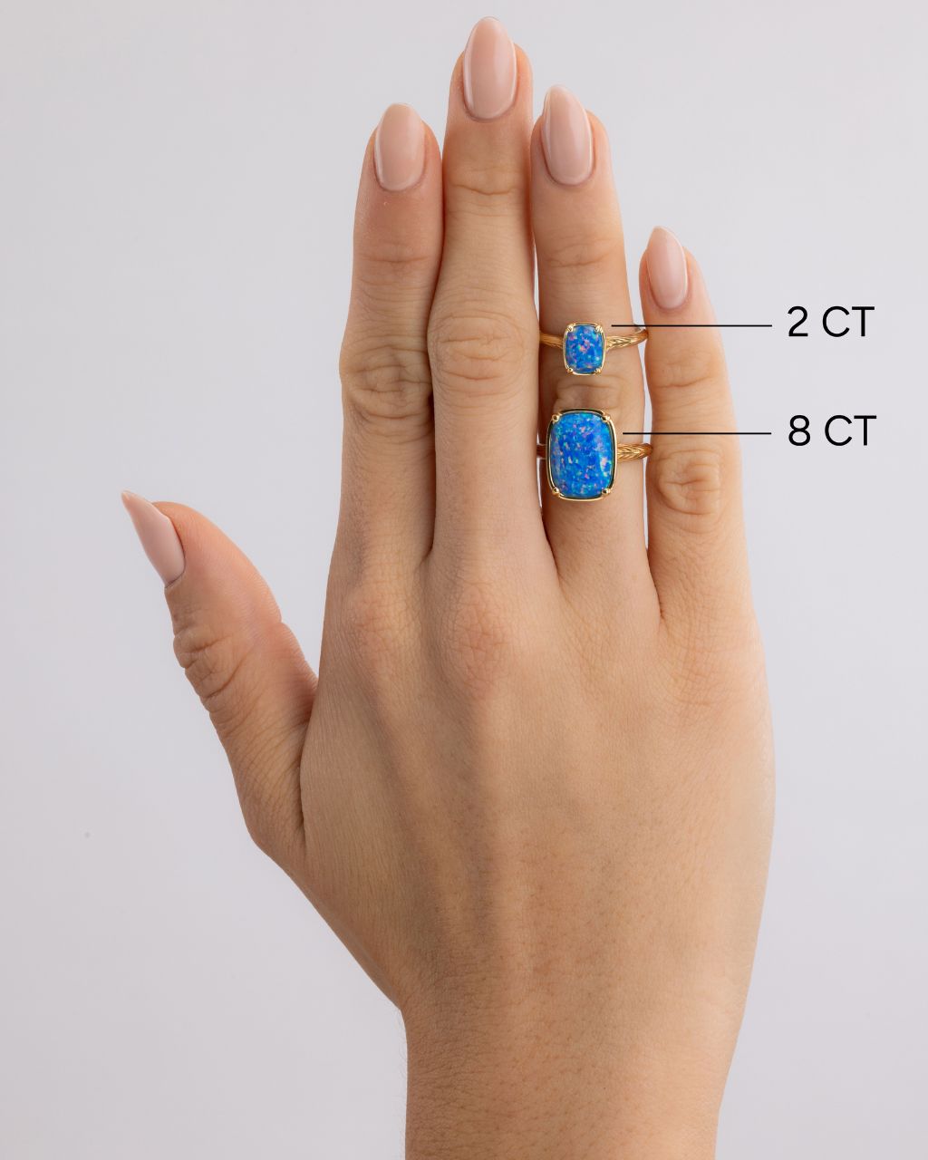 Sterling Silver Mini Cobalt Blue Opal Elongated Cushion Ring