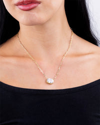 Sterling Silver Elongated Cushion Paperclip Chain Necklace