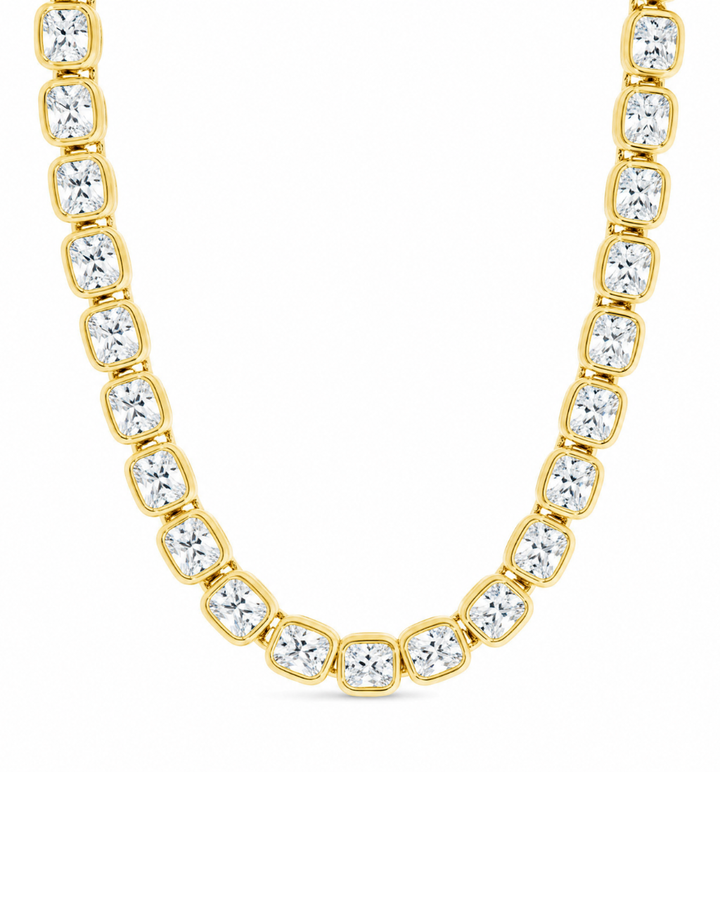 Helene Cushion Cut Tennis Necklace