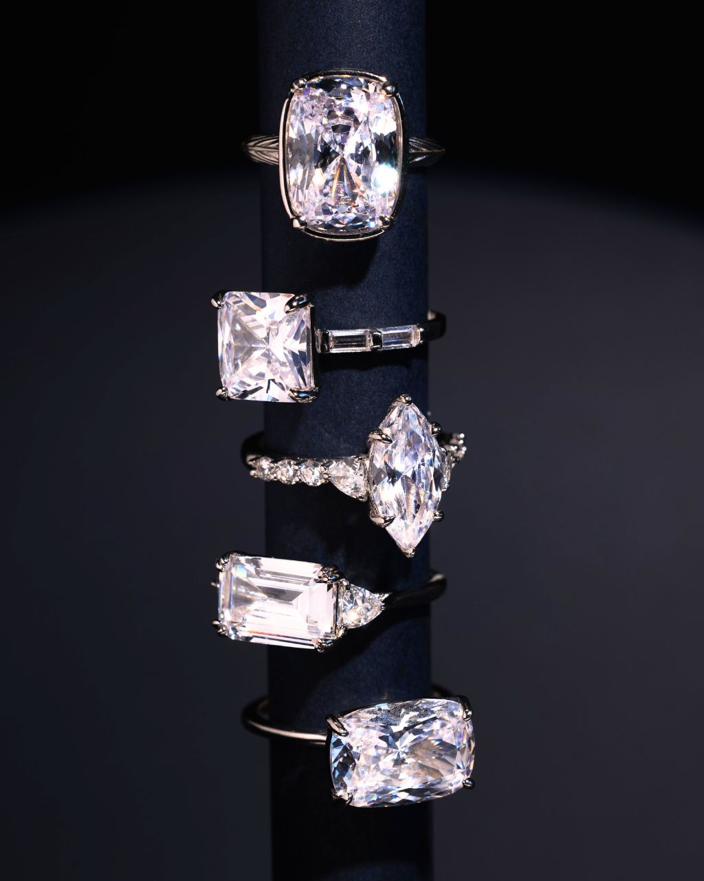 Sterling Silver Emerald & Trillion Ring