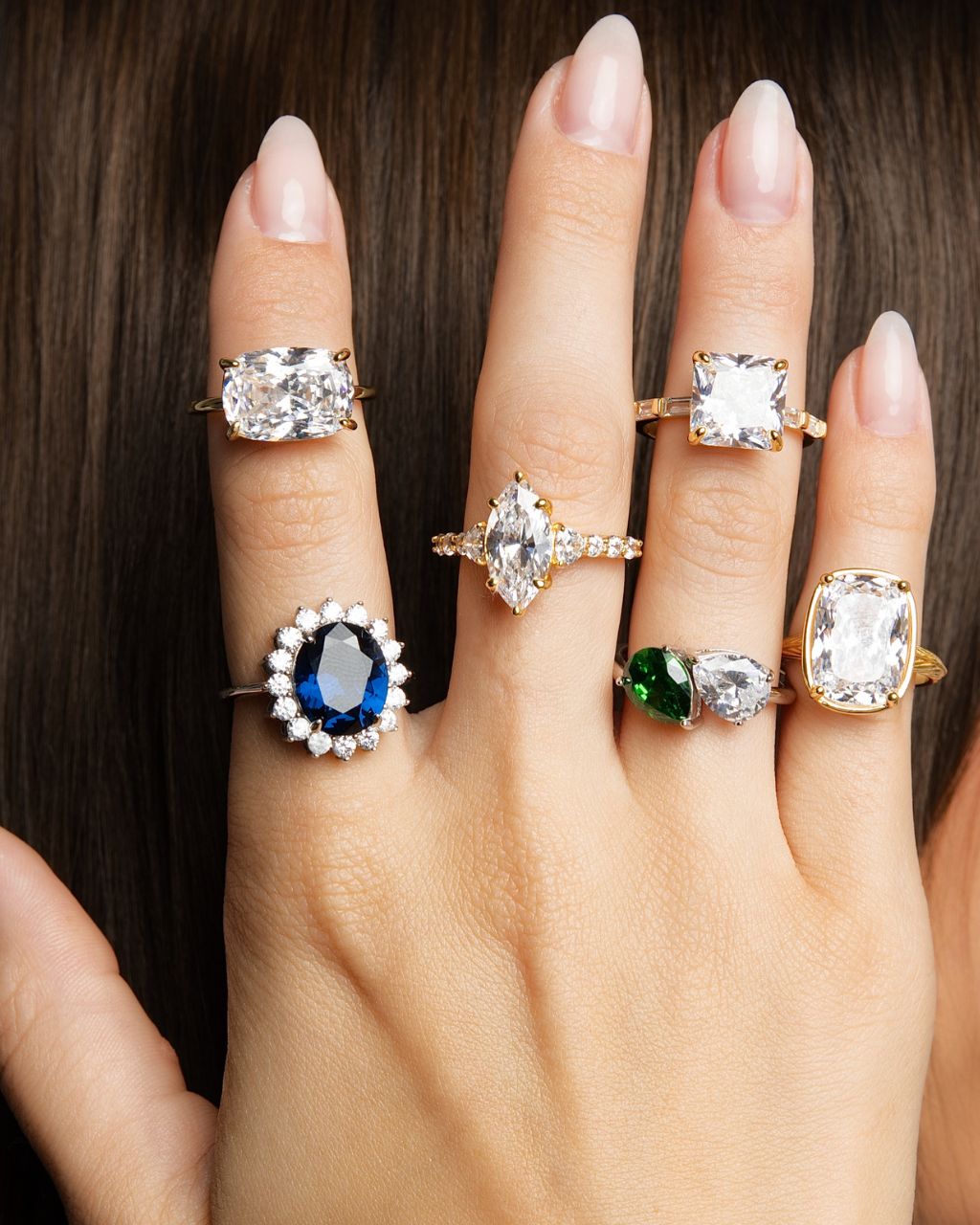 Sterling Silver Marquise & Trillion Ring