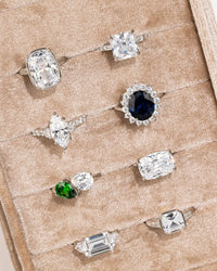 Sterling Silver Sapphire Halo Ring - Sterling Forever