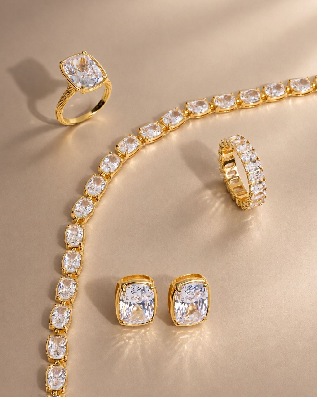 Elongated Cushion Tennis Necklace