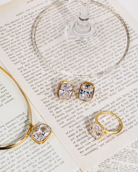 Sterling Silver Elongated Cushion Studs