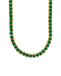 Cecil Emerald CZ Tennis Necklace