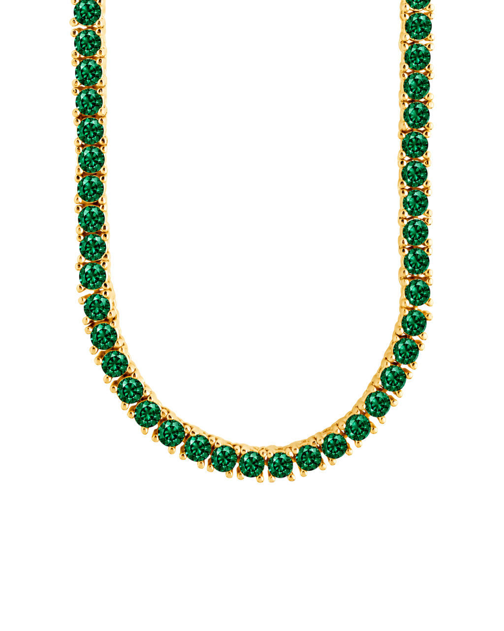 Cecil Emerald CZ Tennis Necklace