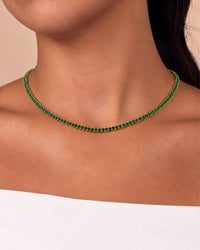Cecil Emerald CZ Tennis Necklace