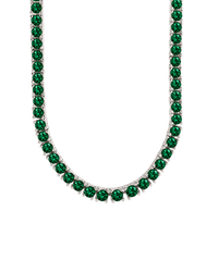 Cecil Emerald CZ Tennis Necklace