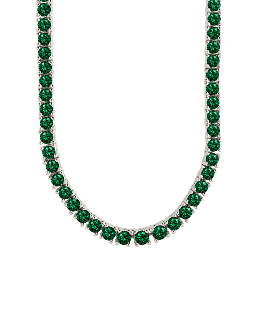 Cecil Emerald CZ Tennis Necklace