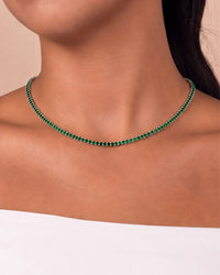 Cecil Emerald CZ Tennis Necklace