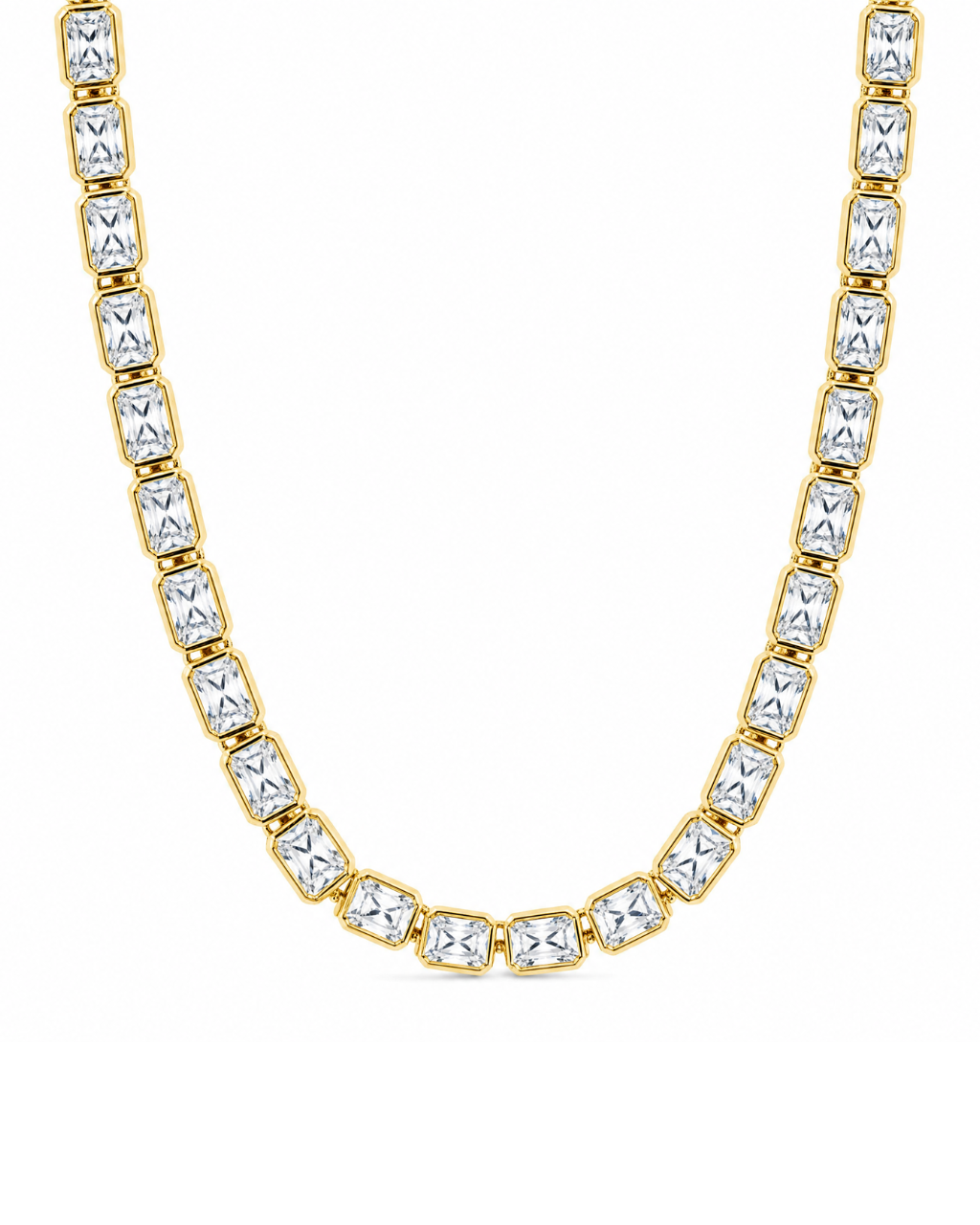 Helene Emerald Cut Tennis Necklace