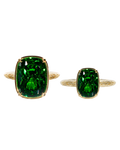Sterling Silver Emerald Elongated Cushion Ring - Original & Mini Bundle