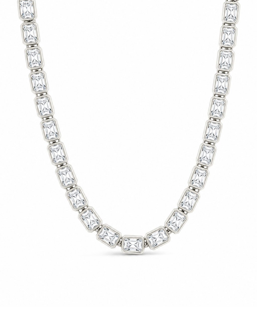 Helene Emerald Cut Tennis Necklace