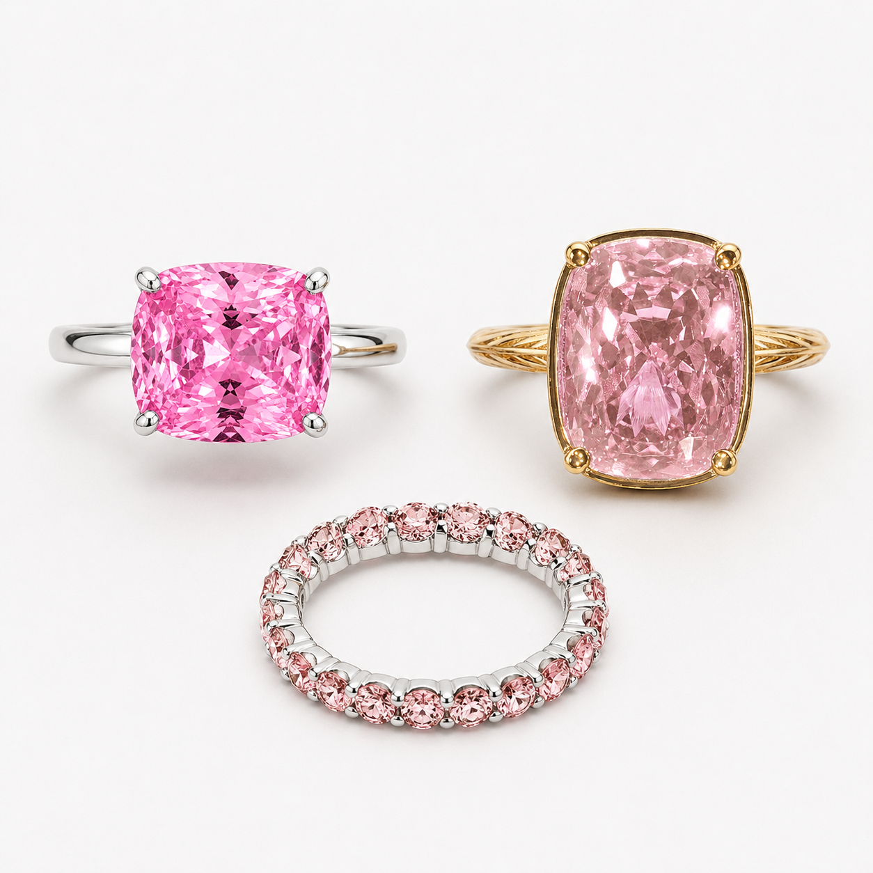 Pink Sapphire Ring Stack