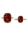 Sterling Silver Garnet Elongated Cushion Ring - Original & Mini Bundle