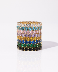 Sterling Silver Gracie Emerald CZ Eternity Ring