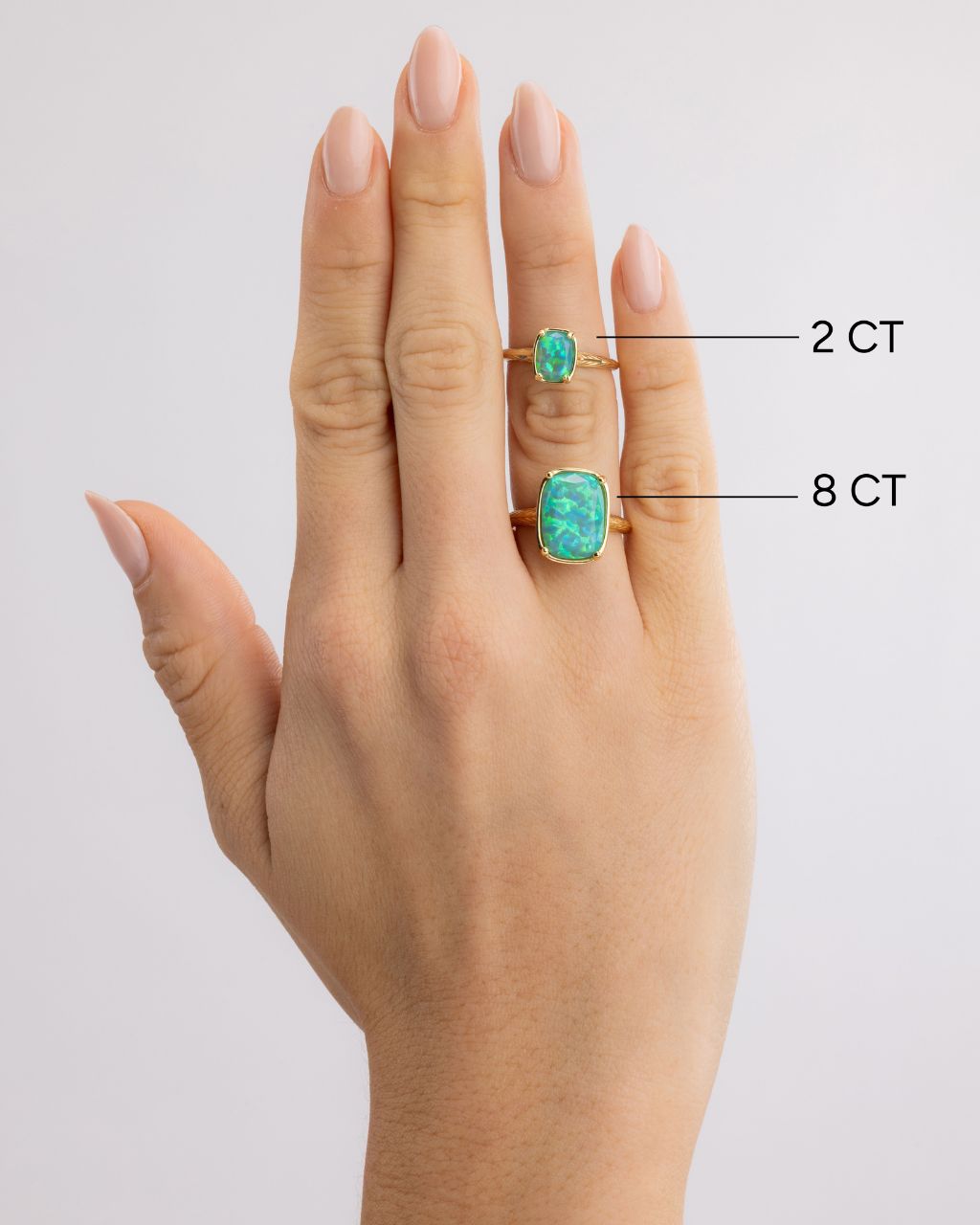 Sterling Silver Green Opal Elongated Cushion Ring