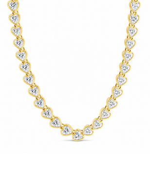Helene Heart Cut Tennis Necklace