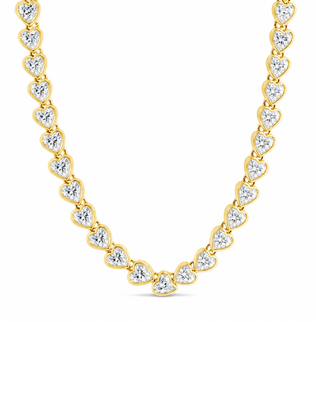 Helene Heart Cut Tennis Necklace
