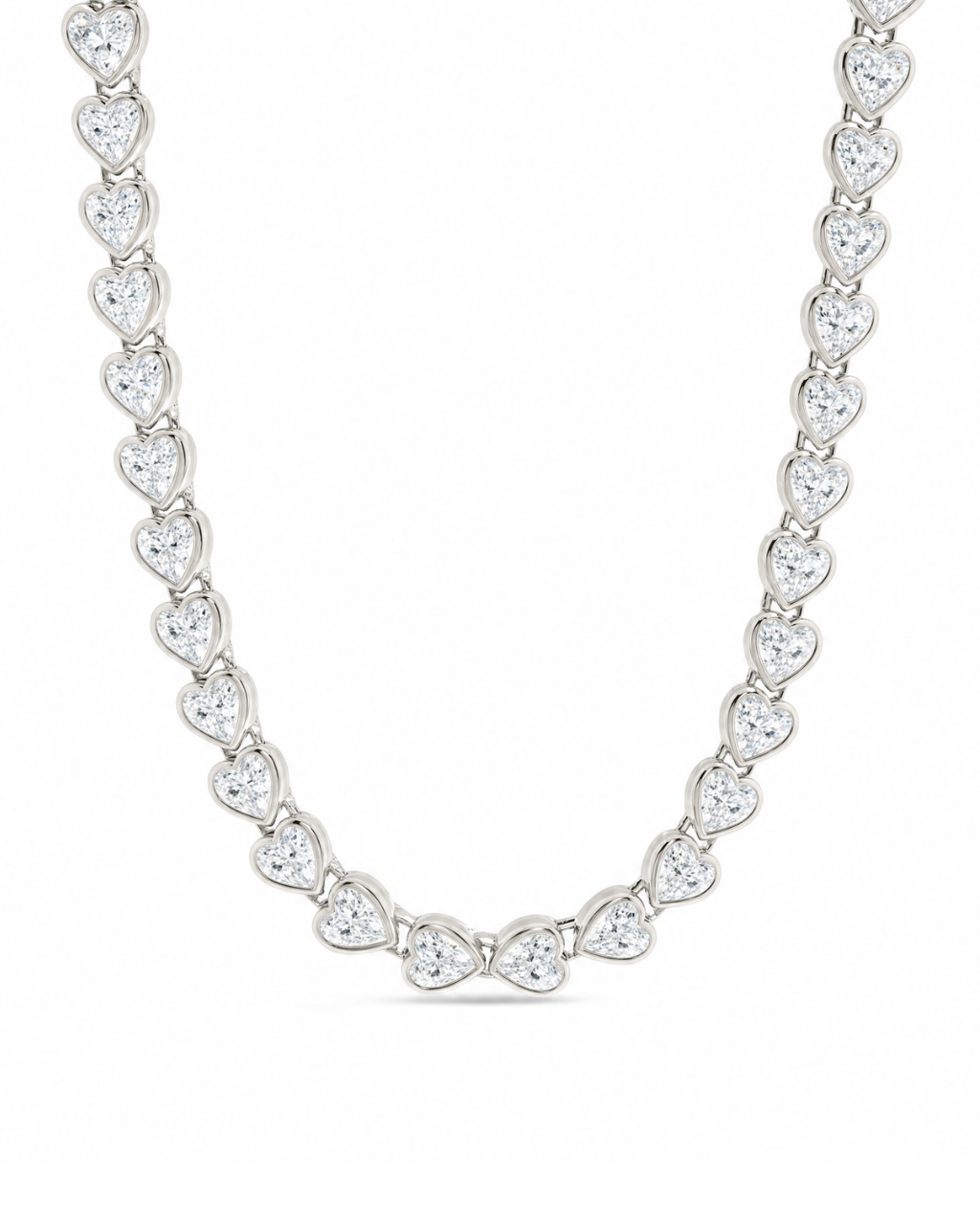 Helene Heart Cut Tennis Necklace