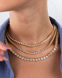 Helene Bezel CZ Tennis Necklace