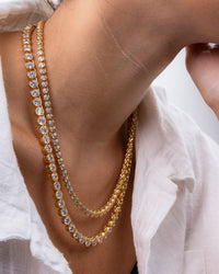Helene Bezel CZ Tennis Necklace