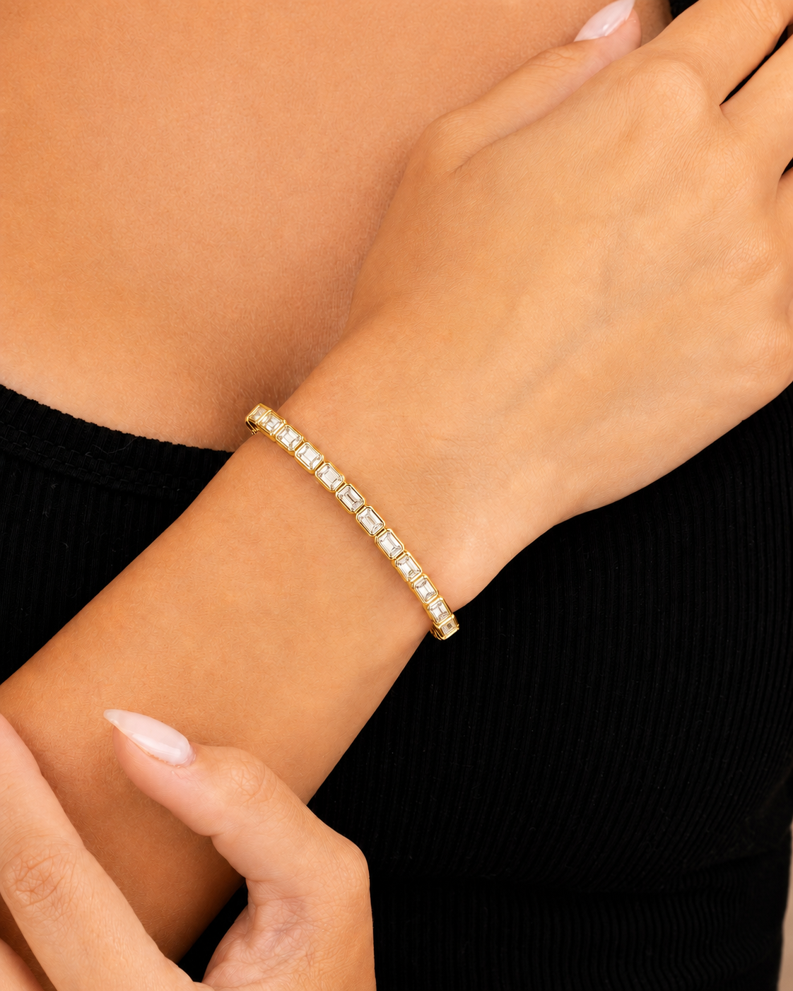Helene Emerald Cut Tennis Bracelet