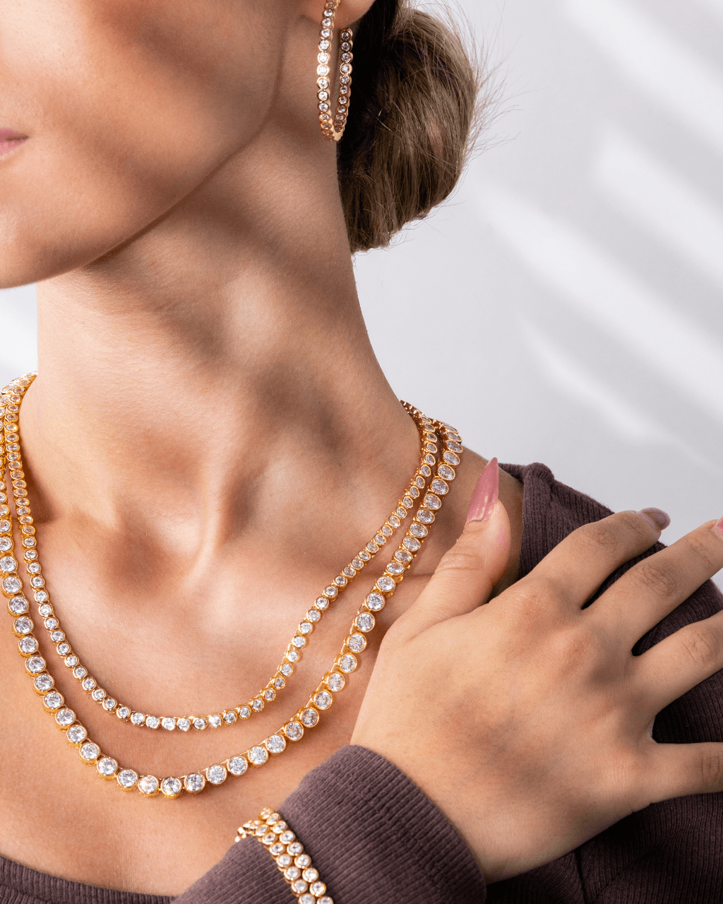 Helene Bezel CZ Tennis Necklace