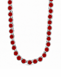 Helene Bezel Garnet CZ Tennis Necklace
