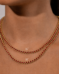 Helene Bezel Garnet CZ Tennis Necklace