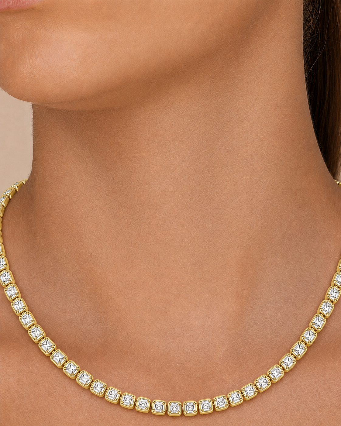 Helene Cushion Cut Tennis Necklace
