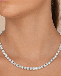 Helene Cushion Cut Tennis Necklace