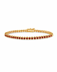 Helene Garnet CZ Bezel Eternity Tennis Bracelet