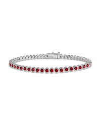 Helene Garnet CZ Bezel Eternity Tennis Bracelet