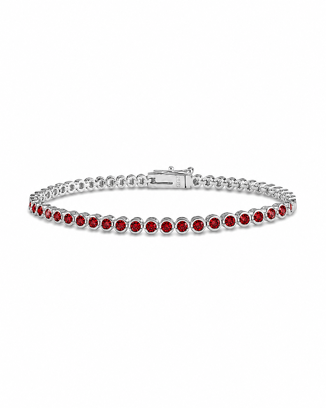 Helene Garnet CZ Bezel Eternity Tennis Bracelet