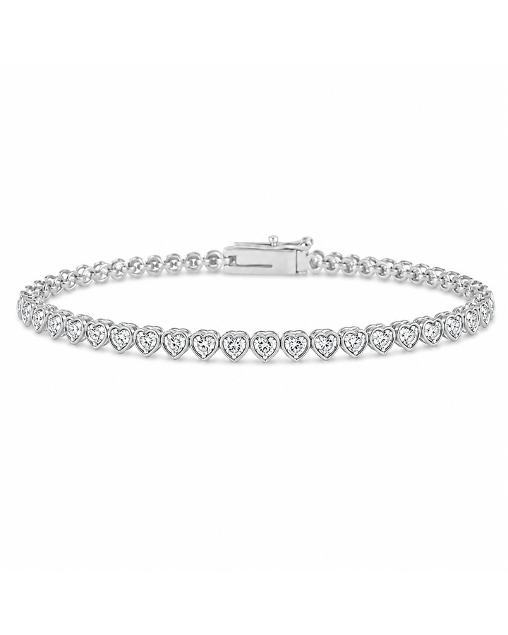 Helene Heart Cut Tennis Bracelet