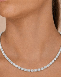 Helene Princess Cut Tennis Necklace