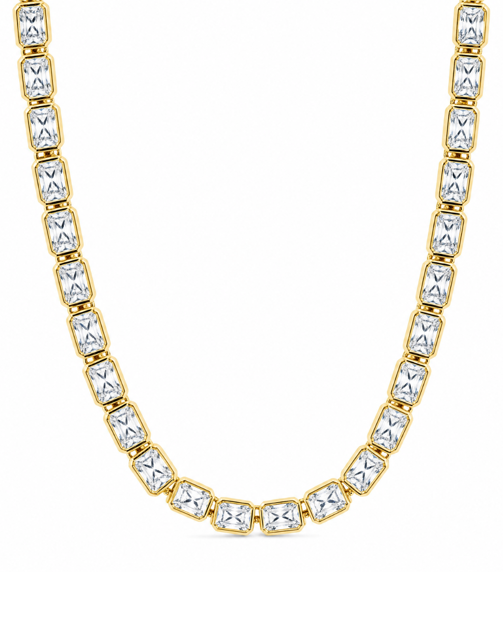 Helene Radiant Cut Tennis Necklace