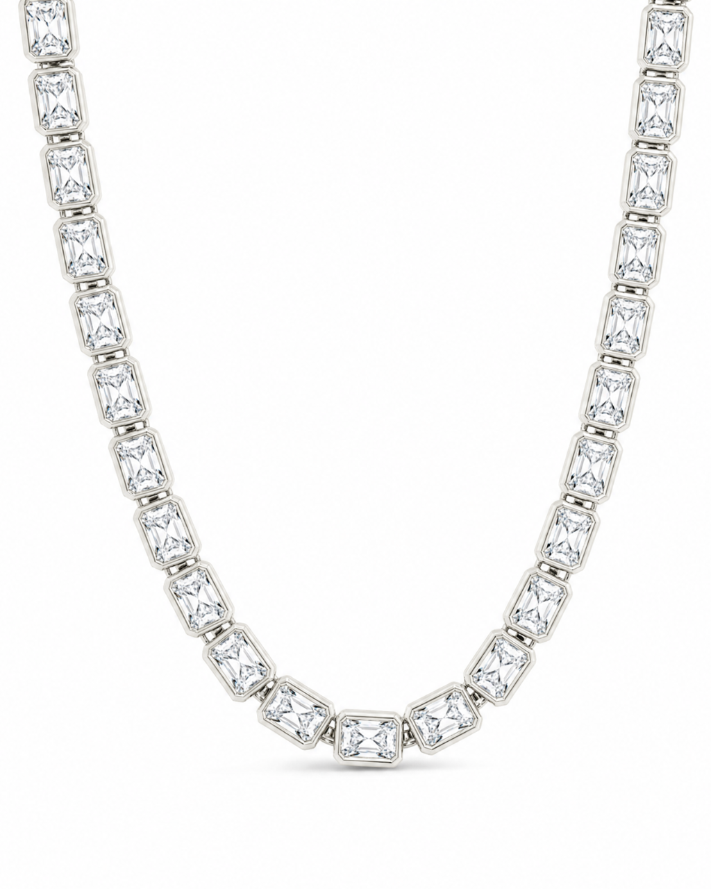 Helene Radiant Cut Tennis Necklace