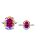 Sterling Silver Iridescent Elongated Cushion Ring - Original & Mini Bundle